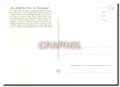 Pieta z Hinterzarten — rzeźba stylu późnego gotyku — wydawca: Johann Scherzer, HTZ 11 — Rewers