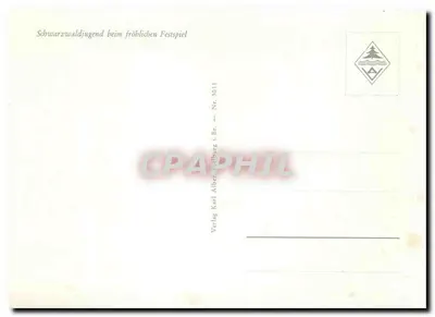 Dzieci z Schwarzwaldu tańczące — radośniejsze święto — Verlag Karl Albertsburg i. Br. Nr. 3011 — Rewers