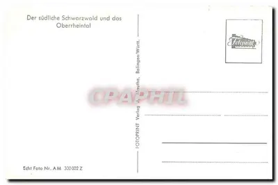 Sul do Schwarzwald e o vale do Reno superior — FOTOPRINT, Balingen — Verso