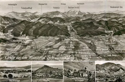 Vista aérea do Münstertal no Schwarzwald — editor Karl Alber, Freiburg i. Br., n° 2461