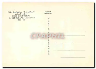 Le "Leman" — Bret-St Gingolph — Kolor naturalny — Rewers