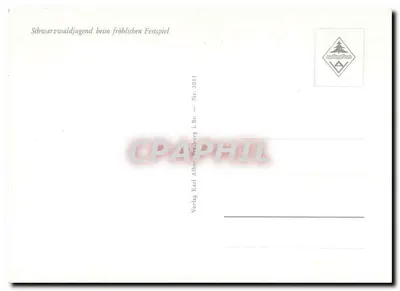 Młodzi z maswu Vosgów podczas zabawy — wydawnictwo Verlag Karl Alber, Freiburg i. Br., nr 3011 — Rewers