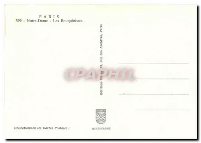 Notre-Dame — Os Bouquinistas — Greff — Verso