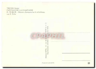 Troyes - kamienica champenoise z belami — Wydawnictwo Estel — Rewers