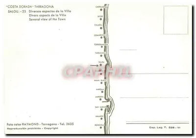 Salou — Costa Dorada — Editor RAYMOND, Tarragone — Verso