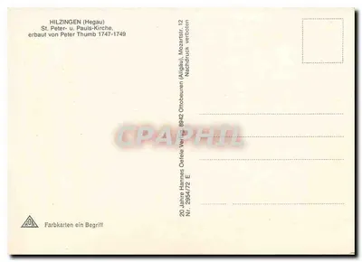 Hilzingen (Hegau) — Igreja de São Pedro e São Paulo — Harnes Oefele Verlag Nr. 2934/72 — Verso