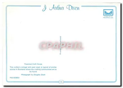Casa de Telhado de Croft — Editor J Arthur Dixon, n° PSO/83803 — Verso