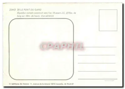 Ponte du Gard — Aqueduto Romano — éditions de france — Verso