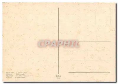 Bruxelas - Grand-Place — editor Kalliope, n° 7242 — Verso