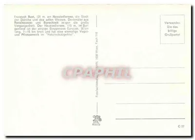 Freistadt Rust — Neusiedlersee — editor F. EIAHN, n° C 37 — Verso