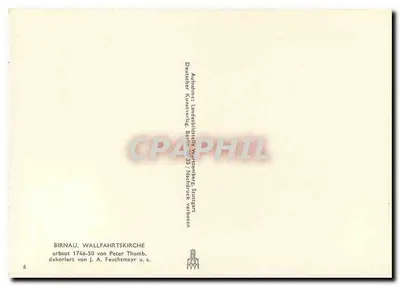 Birnau, Katedra pielgrzymkowa — wydawca Deutscher Kunstverlag, Berlin, nr 6 — Rewers