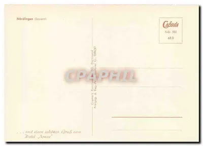 Nördlingen (Baviera) — vista aérea — editor Cekade, n° 502 — Verso