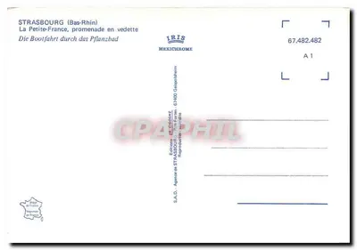 Strasburgo — La Petite-France, passeggiata in battello — Edizioni IRIS MEXICHROME, n° 67.482.482 — Verso