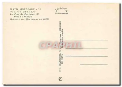 Bordeaux w 1820 — Most Kamienno-żelazny od jego otwarcia — Élécolor — Rewers