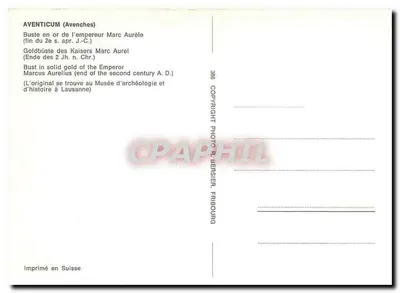 Bust z złota cesarza Marcusa Aureliusza — koniec II wieku n.e. — Wydane w Szwajcarii — Rewers