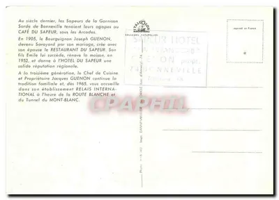Restaurante do Sapeur — Bonneville — editor Collemans Naturelles — Verso