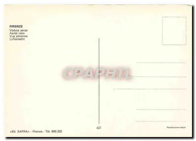 Florence — widok z powietrza — Wyd. SAFRA n°427 — Rewers