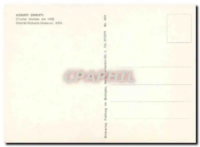 Urodziny Chrystusa — obraz mistrza z Tyrolu około 1430 — Bildverlag Freiburg — Rewers