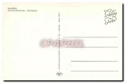 Bamberg — Karmelitenkloster, Kreuzgang — Editor: Schönning & Co., Lübeck — Verso
