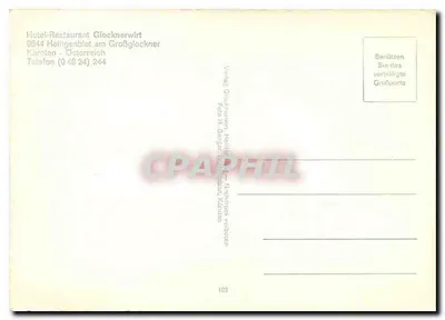 Hotel-Restaurant Glocknerwirt — Helligenblut am Großglockner — Verlag: Verlag Glocknerwirt — Rückseite