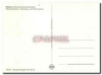 Pátio interno de um edifício com colmata — Riehen, Suíça — Verlag Photoglob AG, Zurique, n° 13106 — Verso
