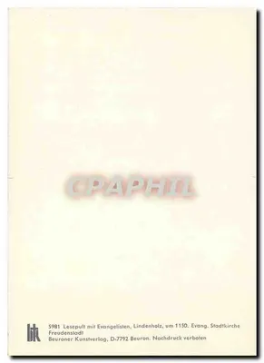 Lesepult z Ewangelistami — Drewno lindenu, około 1150 — Beuroner Kunstverlag, D-7792 Beuron — Rewers
