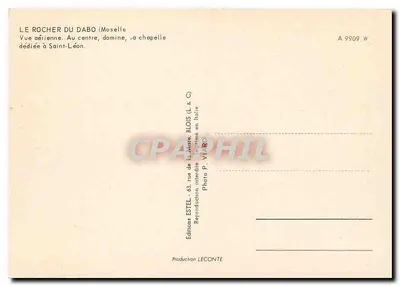 Le Rocher du Dabo — Moselle — Wydawca Estel, nr 9909 W — Rewers
