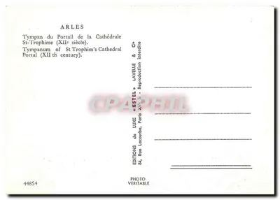 Arles — tympan portalu katedry (XII wiek) — wydawca Estel — Rewers