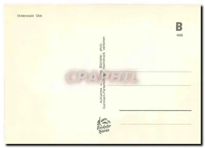 Mittenwald — alpejskie wioski z domem z freskami — Bunte Karte, seria B 4035 — Rewers