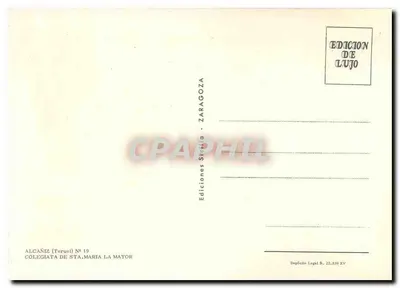 Alcañiz — Colegiata de Santa Maria la Maior — Edições Sicilia — Verso