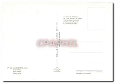 Hotel Orange — Castellón — editor Comas Aldea, n.º 126 — Verso