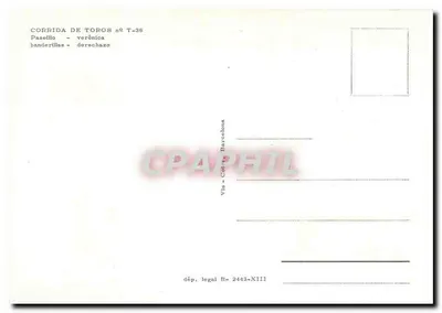 Corrida de touros — Paseillo - Verónica — n° T-36 — Verso