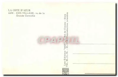 Eze-Village — widok z Grande Corniche — Éditions MAR — Rewers