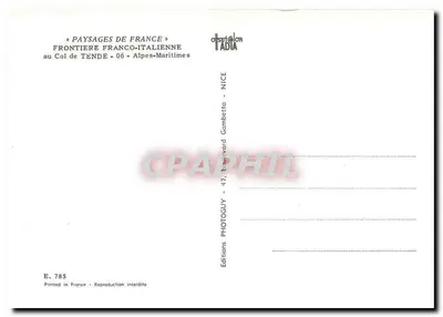 Granica francusko-italijska w Col de Tende — Alpy Morskie — Wydawnictwo Photoguy — Rewers