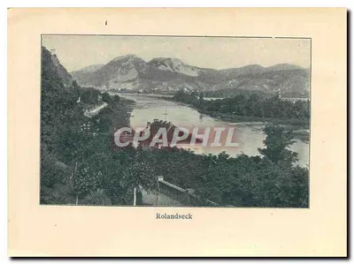 Remagen — widok panoramiczny z rzeką i górami — wydawca Rolandseck — Rewers