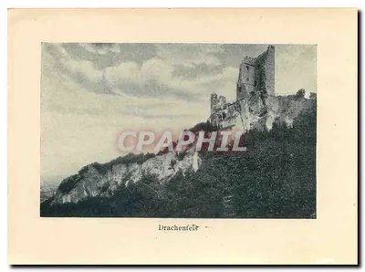 Honnef — visão panorâmica com o castelo e o Reno — editor HRP, n° 870 — Verso
