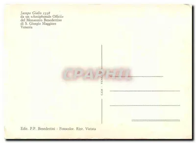 Scène de la Nativité — initiale ornée — éditeur P.P. Benedettini, série CAM - VENEZIA — Rewers