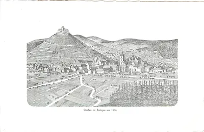 Staufen im Breisgau — vista histórica por volta de 1800 — editor não visível
