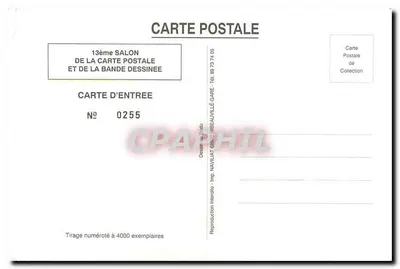 Colmar — 13º Salão da Carta Postal e da Banda Desenhada — Sém-Bedu, 1993 — Verso