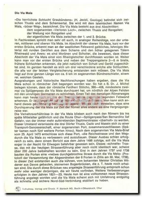 Via Mala — przewodnica między Thüs a Schamsertal — wydawca P. Bärtsch AG, Chur — Rewers