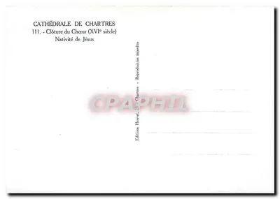 Urodzenie Jezusa — Zakończenie chóru (XVI wiek) — Wydawnictwo Houvet, Chartres — Rewers