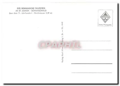 Taufstein romano — St. Ulrich, Schwarzwald — Verlag Karl Alber, Heidelberg, Nr. 4147 — Verso