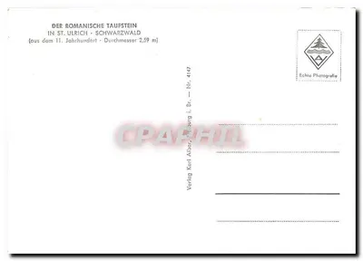 Taufstein romański — Święty Ulryk, Schwarzwald — Verlag Karl Alber, Fribourg i. Br. — Nr. 4147 — Rewers