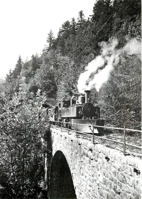 Pociąg do Sainte-Croix — na mostku Cochâble — fotografia A. Dérliaz, zbiór YSteC, nr 169.9