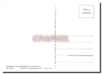 Leukerbad — vista geral das instalações — BVA, Foto M. Grandguillaume, 173.9 LLB — Verso