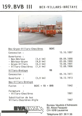 Bex-Villars-Bretaye — Trem — Bureau Vaudois d'Adresses, Lausanne