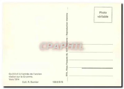 Viaduto sobre a Gryonne — entrada do antigo viaduto — BVA, Aloys Fauquez 159.9 BVB — Verso