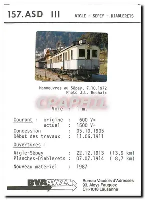 Águia - Sépey - Diablerets — Trem — Bureau Vaudois d'Adresses, Lausanne