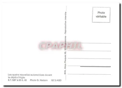 Quatro automotrices diante do depósito de Aigle — BVA, Aloys Hadorn — 157.3 ASD — Verso
