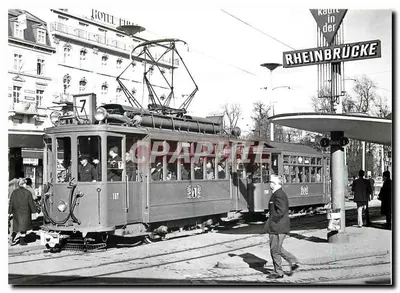 Tramwaj nr 7 na stacji Rheinbrücke — Berlin — Foto J.L. Rochaix, 7.2.1968
